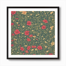 Floral Pattern Vector Art Print