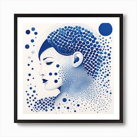 Blue Dots 1 Art Print