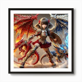 Dragon Girl Art Print