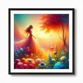 Beautiful Girl In The Meadow Art Print