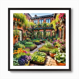 Courtyard Garden Art Print