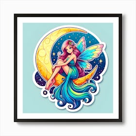 Fairy On The Moon 4 Art Print