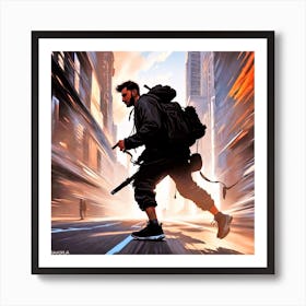 Man In The City Art Print