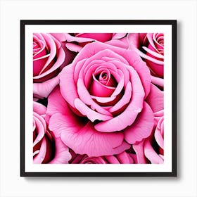 Pink Roses Wallpaper 2 Art Print