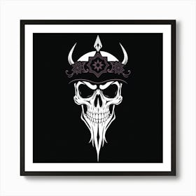 Skull With Horns Art Print