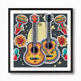 Mexican Guitars Art Print