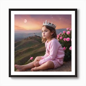 Girl In A Crown Art Print