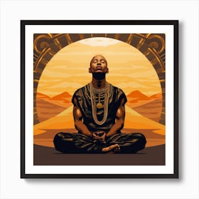 African man doing Yoga Art Print