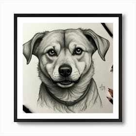 Dog Drawing Art Print