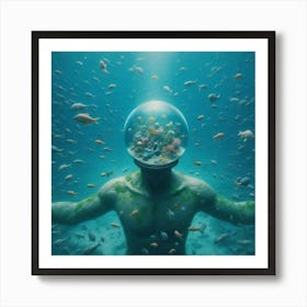 Underwater Man Art Print