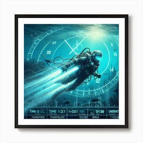 Underwater Scuba Diver Art Print