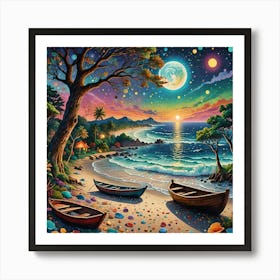 Boats On The Beach Art Print