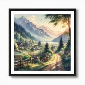 Valley In The Mountains 1 Art Print