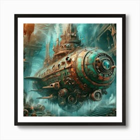 Steampunk Submarine 2 Art Print