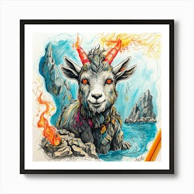 Goat Of Fire 5 Art Print