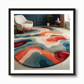 Abstract Wave Rug Art Print