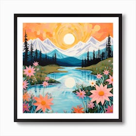 Sunset By The Lake Art Print