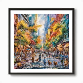 New York City Street Scene Art Print