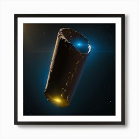 Yellow blue alien artifical asteroid floating in space 7 Art Print