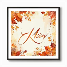 An Attractive Watercolor Painting Of An Artistically Crafted Thanksgiving Calligraphy In Flaming Ora (6) Art Print