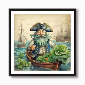 Pirate In A Boat 5 Art Print