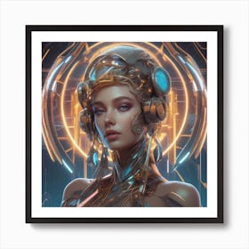 Futuristic Girl Art Print