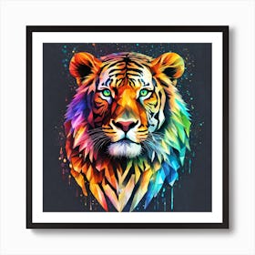 Colorful Watercolor Tiger Art Print