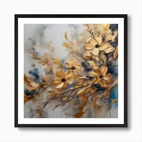 Golden Flowers Art Print