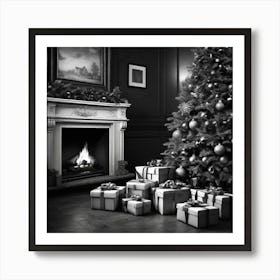 Christmas Tree With Presents 21 Art Print
