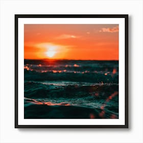 Sunset Over The Ocean Art Print