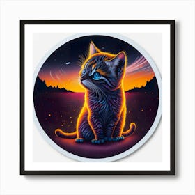 Cat Colored Sky (65) Art Print