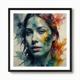 Watercolor Portrait Of A Woman 9 Art Print