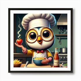 Chef Owl Art Print