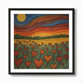 Field of Hearts Art Print