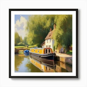 Boat On The Canal Poster