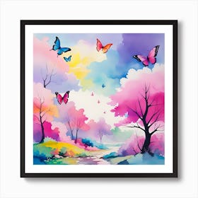 Butterflies In The Sky 12 Art Print