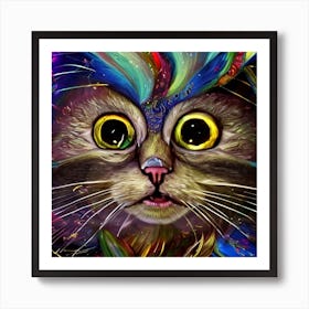 Colorful Cat Art Print