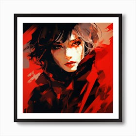 Woman In Red Art Print