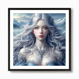 Beautiful Girl With Long Hair 1 Art Print