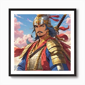 Rajput Warrior as a Samurai 1 Art Print