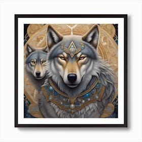 Wolf And Eagle Art Print