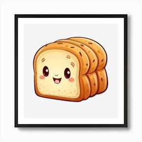 Cartoon Bread Art Print