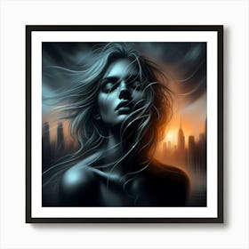 Dark City Girl Art Print