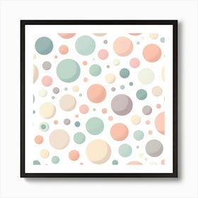 Pastel Polka Dots Seamless Pattern Art Print