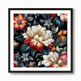 Floral Wallpaper 19 Art Print