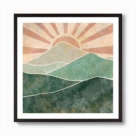 Sunrise Over Mountains 1 Art Print