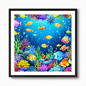 Colorful Underwater Scene Art Print