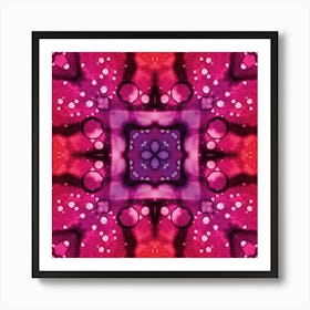 Pink Watercolor Flower Pattern Made Of Spots 1 Art Print