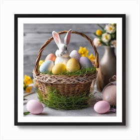 Easter Basket With Eggs Art Print