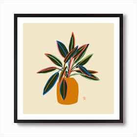 Plant With Colourful Leaves Square Art Print